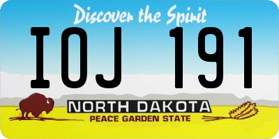 ND license plate IOJ191