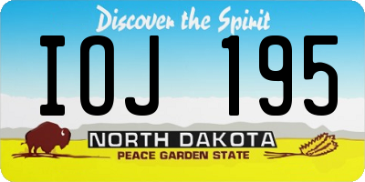 ND license plate IOJ195