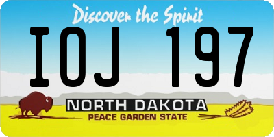 ND license plate IOJ197