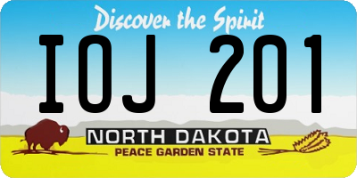 ND license plate IOJ201