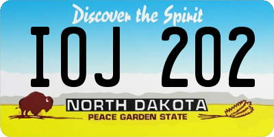 ND license plate IOJ202