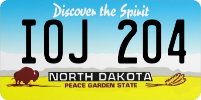 ND license plate IOJ204