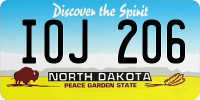 ND license plate IOJ206