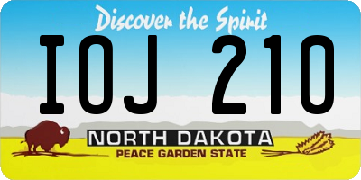 ND license plate IOJ210