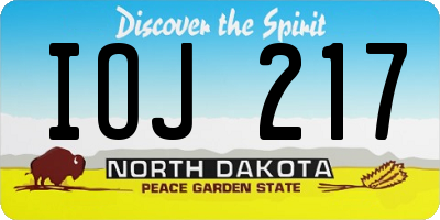 ND license plate IOJ217
