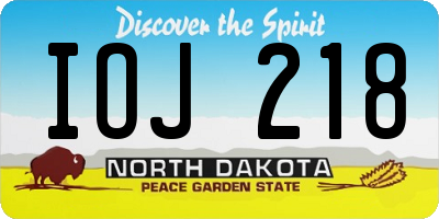 ND license plate IOJ218