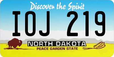 ND license plate IOJ219