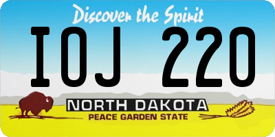 ND license plate IOJ220