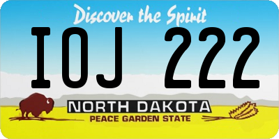 ND license plate IOJ222