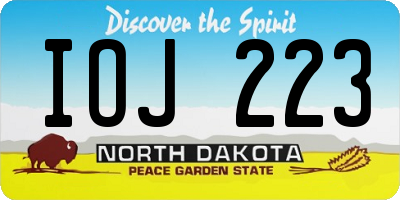 ND license plate IOJ223