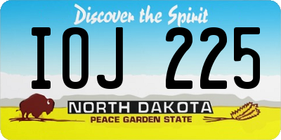 ND license plate IOJ225