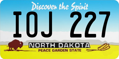 ND license plate IOJ227