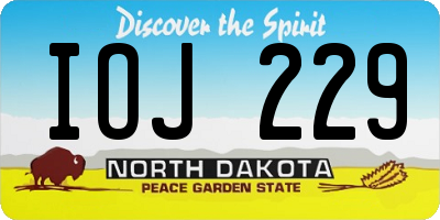 ND license plate IOJ229
