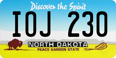 ND license plate IOJ230