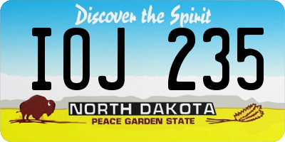 ND license plate IOJ235