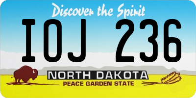 ND license plate IOJ236