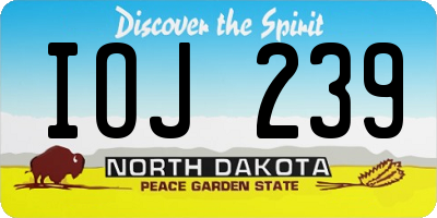 ND license plate IOJ239