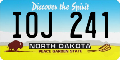 ND license plate IOJ241