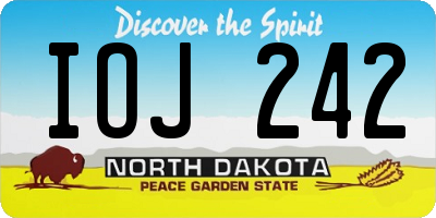 ND license plate IOJ242