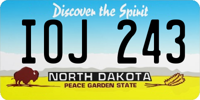 ND license plate IOJ243