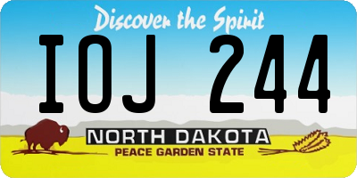 ND license plate IOJ244