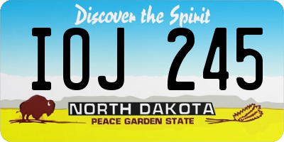 ND license plate IOJ245
