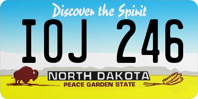 ND license plate IOJ246