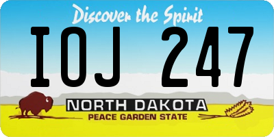 ND license plate IOJ247