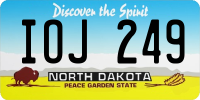 ND license plate IOJ249