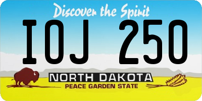 ND license plate IOJ250
