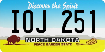ND license plate IOJ251