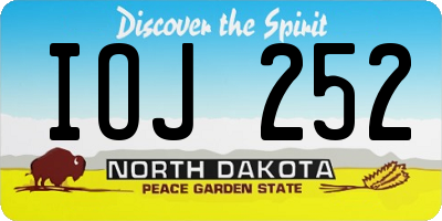 ND license plate IOJ252