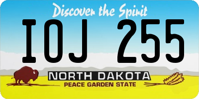 ND license plate IOJ255