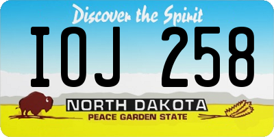 ND license plate IOJ258