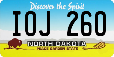ND license plate IOJ260