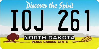 ND license plate IOJ261