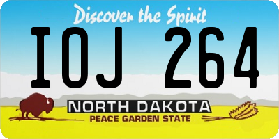 ND license plate IOJ264