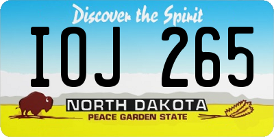 ND license plate IOJ265