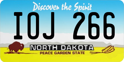 ND license plate IOJ266