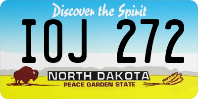 ND license plate IOJ272