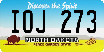 ND license plate IOJ273