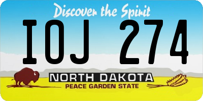 ND license plate IOJ274