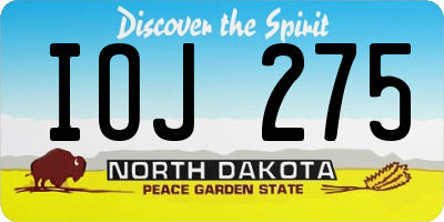 ND license plate IOJ275