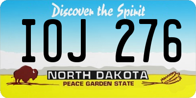 ND license plate IOJ276