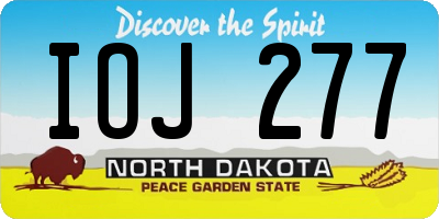 ND license plate IOJ277