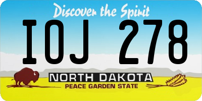 ND license plate IOJ278