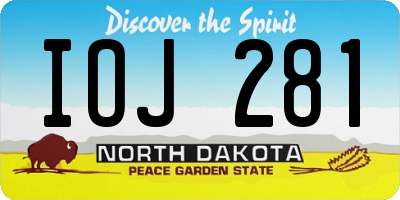 ND license plate IOJ281