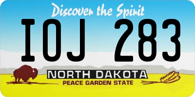 ND license plate IOJ283