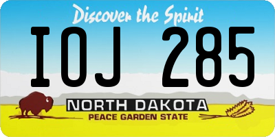 ND license plate IOJ285