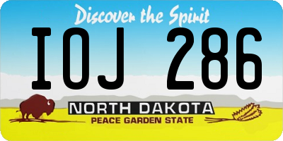 ND license plate IOJ286